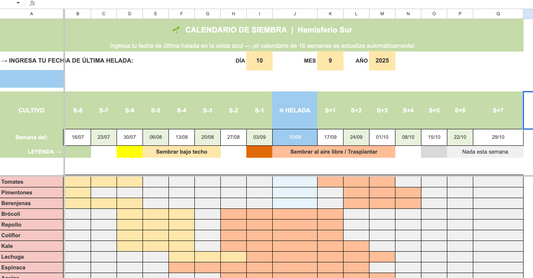 Bundle Calendarios de Siembra — Primavera + Otoño | Google Sheets