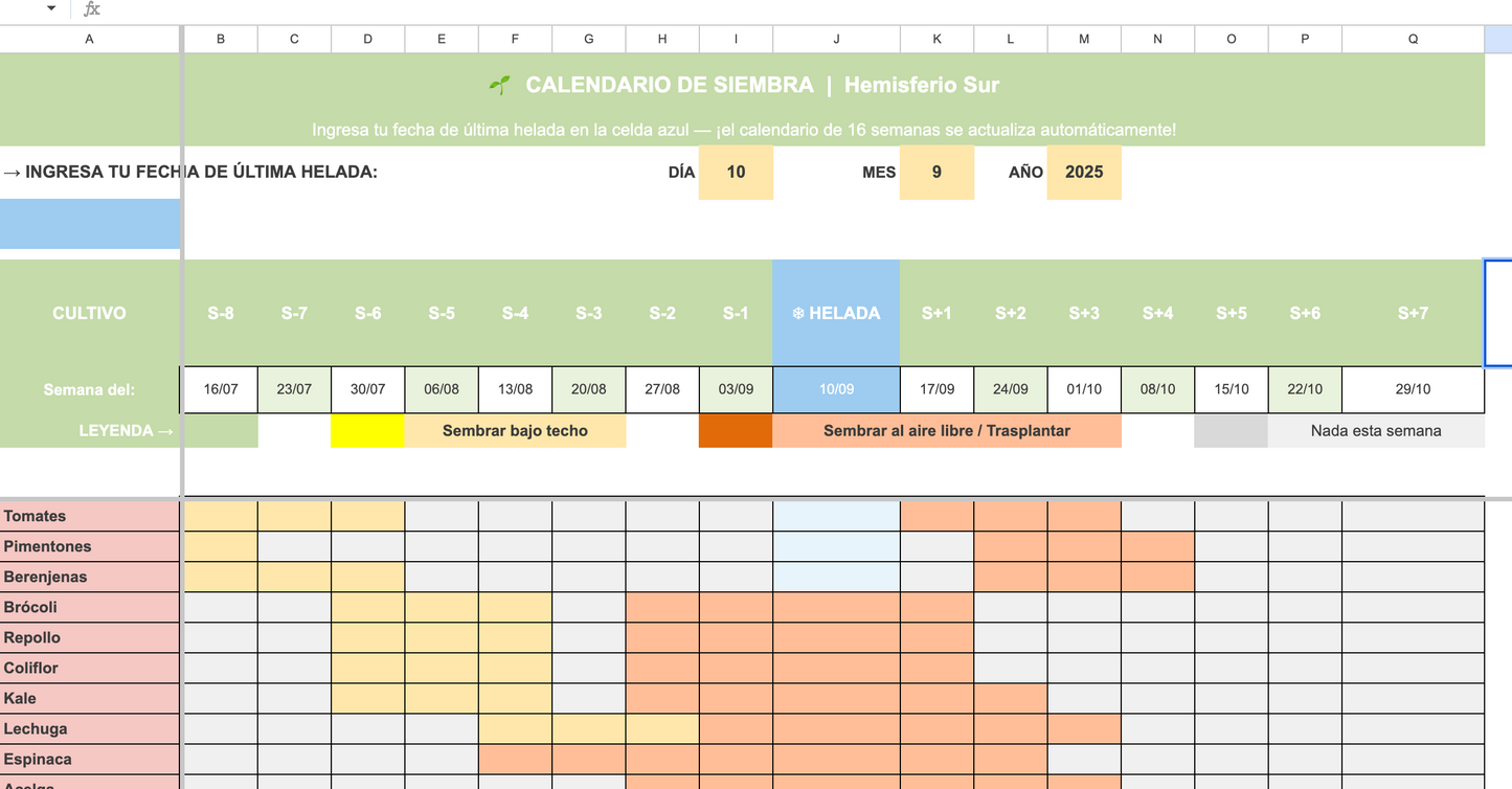 Bundle Calendarios de Siembra — Primavera + Otoño | Google Sheets